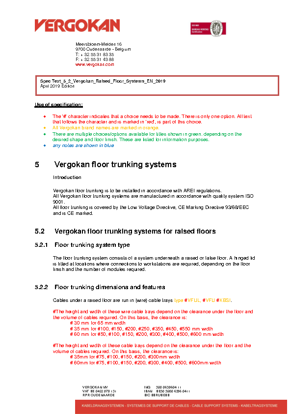 Spec Text_5_2_Vergokan_Raised_Floor_Systems_EN_2019